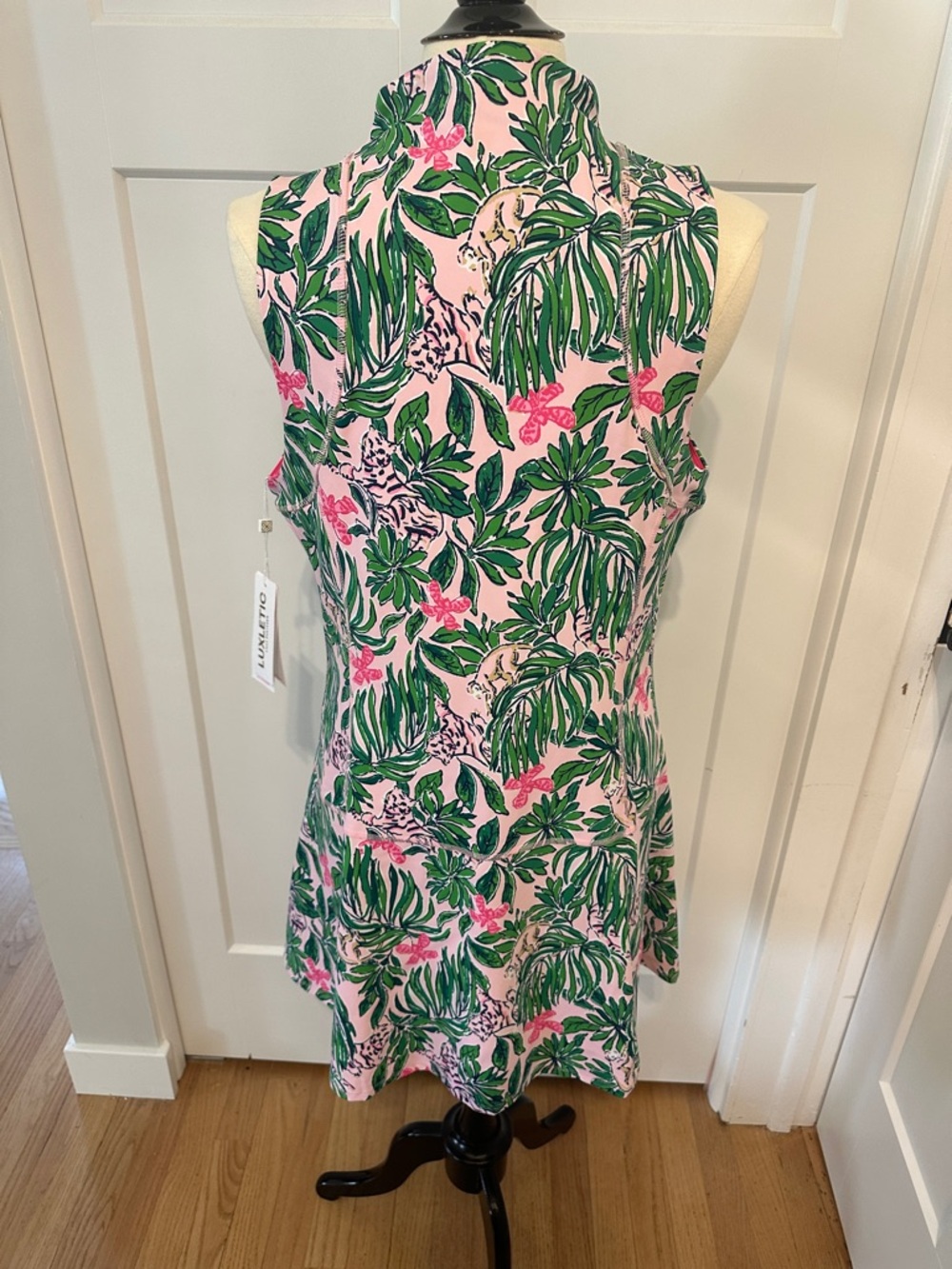 Lilly Pulitzer Pink Tropical Leaf Print Sleeveless Dress - Picture 3 of 6